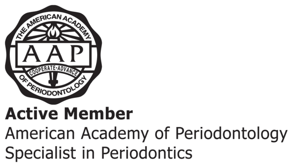 American Academy of Periodontology active member seal for Colorado Periodontal Associates specialist