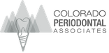 Colorado Periodontal Associates logo featuring stylized tooth with pine trees and text.